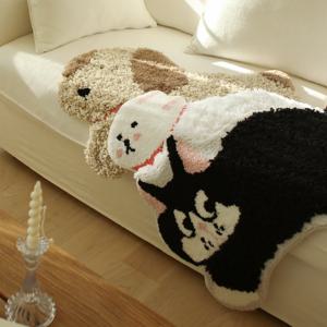 오마이펫 터프팅 귀여운 강아지 고양이 동물 발매트 욕실 매트 러그 3colors
