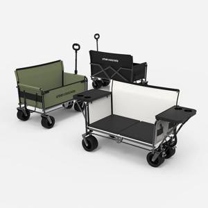 접이식 의자 웨건, 벤치형 웨건 (아이보리, 블랙, 카키)