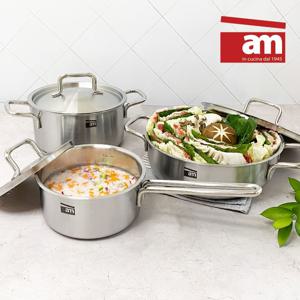 이태리 am 통5중 316냄비 18cm편수+20cm양수(높은) 인덕션 IH
