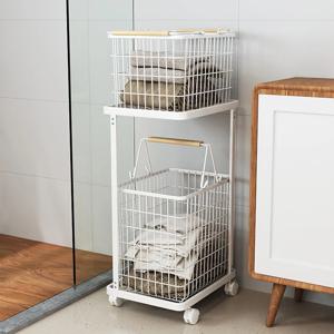 [해외] 이동식 세탁실 2단 대용량 빨래바구니