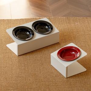 [해외] 모던 심플 세라믹 강아지 밥그릇 고양이 물그릇 애견 식기 수반 2구 2colors