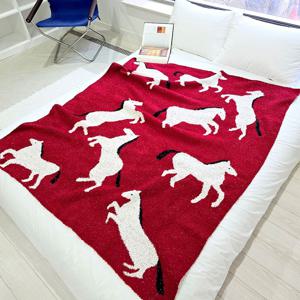 레드 러닝 홀스 플란넬 소파커버/블랭킷/담요