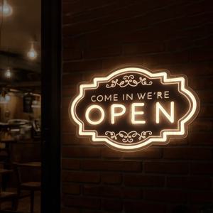잔나 LED 오픈사인 네온간판 영업중 매장 조명 아크릴 OPEN 오픈간판 어댑터