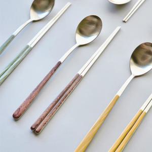 네바 무광 마블 스텐 수저 커트러리 한식세트 (젓가락+스푼)