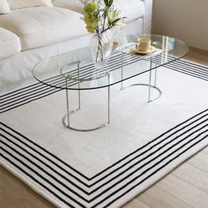 [리퍼] 스퀘어 워셔블 스트라이프 사계절 식탁 거실 러그