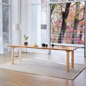 해찬솔 우드슬랩 북미산오크 8인용 통원목 식탁 책상테이블 2400_TR