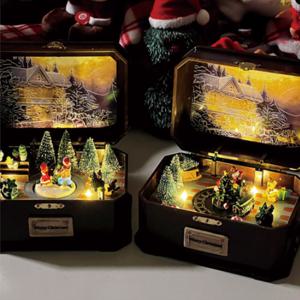 뮤직박스 크리스마스 오르골 LED 멜로디 무드등 스노우볼 워터볼 소품 선물