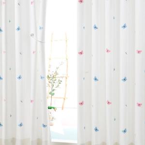 플라이 향균 자수 커튼 화이트 작은방 안방 맞춤제작 형상기억 나비주름 암막커튼