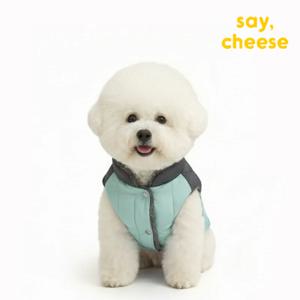 강아지옷 대형견 발열 배색카라패딩 민트 XL-5XL