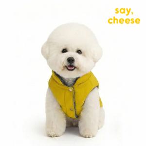 강아지옷 대형견 발열 카라패딩 머스타드옐로우 XL-5XL