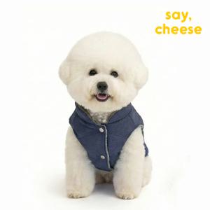 강아지옷 대형견 발열 카라패딩 네이비 XL-5XL