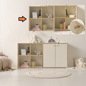 스크레치강한 LPM마감 도어형오픈형선반 혼합책장세트(1600 4색)