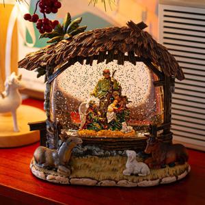 25013 구유 크리스마스 오르골 워터볼 LED 스노우볼 무드등 조명