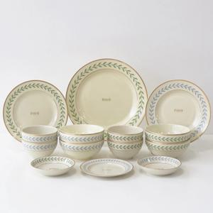 시라쿠스 로렐 리프 4인 그릇세트 14p 3color