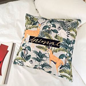 애니멀 포레스트 캔버스 쿠션커버