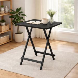 홈접이식테이블 600x500 사각 2인 철제 폴딩 식탁