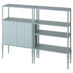 소그메스타레 수납장+선반세트 라이트그레이블루 164x35x128cm