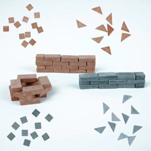 미니 벽돌 DIY 장식 건축 재료 하우스 건설 수제 벽돌 미니어처 50개