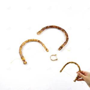 마크라메 가방 만들기 DIY 부자재 대나무 손잡이 뜨개가방 재료 4p