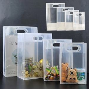 비닐 선물 간식 쿠키 사탕 포장 답례품 무지 손잡이 쇼핑백 투명 봉투