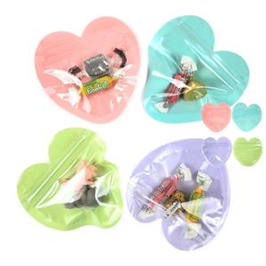 주얼리 액세서리 발렌타인데이 사탕봉투 선물 포장 하트 투명 미니 지퍼백