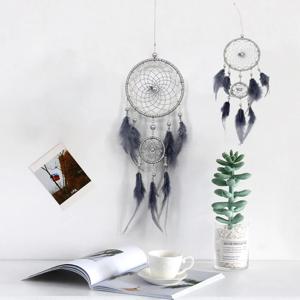 인테리어 벽 장식 소품 마크라메 모빌 그레이 깃털 드림캐쳐