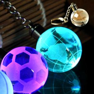 빛나는 LED 지구모형 투명 열쇠고리 선물 우정 키홀더 키체인