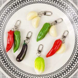 야채 채소 마늘 고추 배추 가지 모형 열쇠고리 귀여운 키링