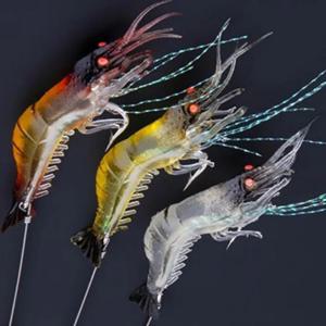 바다민물 낚시 가짜 실리콘 인공미끼 야광 새우 루어 송어 소프트미끼