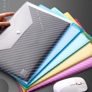 서류 보관 투명 똑딱이 포켓 파일 A4 가로형 클리어 홀더 케이스