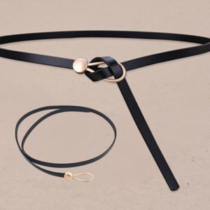 소가죽 여성 원피스 정장 자켓 포인트 허리띠 슬림 얇은 벨트