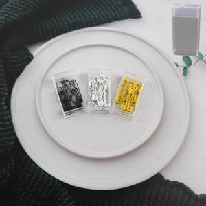 다용도 소형 소품 보관함 틴케이스 세로형 휴대용 실핀 투명 케이스