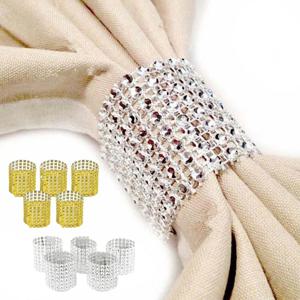 테이블 장식 세팅 홈파티 데코 메쉬 다이아몬드 비즈장식 냅킨 링