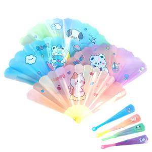그라데이션 7쪽 귀여운 캐릭터 여름 필수템 휴대용 접이식 부채
