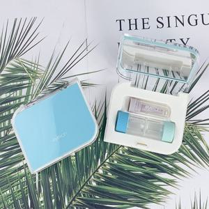 RGP 고급 하드렌즈 케이스 세트 거울달린 렌즈통 흡착봉 렌즈빼는도구 콘택트 여행용 휴대용