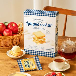 화이트 필링 샌드쿠키 스노우 랑그드샤 쿠키