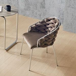 고품격거실 벨벳자이언트얀 곡선형등받이 모던체어(620 2색)