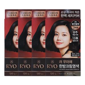 우아채 염색약 새치크림 2N 동안블랙 x4