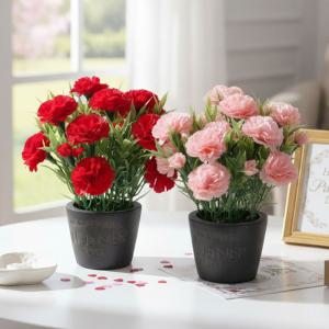 생화같은 카네이션 조화 화분 미니 인테리어 꽃 장식