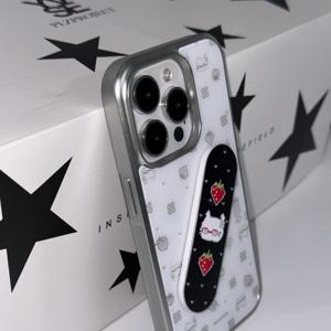 안경 도트냥 실버 맥세이프 에폭시 케이스 밴드 거치대 아이폰 17 16 15 갤럭시 고양이