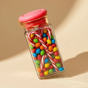 미르 헥사 팬트리 58T캡 실리콘뚜껑 허브 사각 유리병 250ml