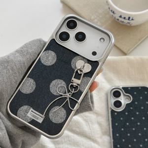 데님 도트 실버 맥세이프 에폭시 케이스 폰케이스 아이폰 17 16 15 갤럭시 케이스