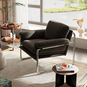 [해외] 프리미엄 라운지 스웨이드 1인소파 암체어 소파