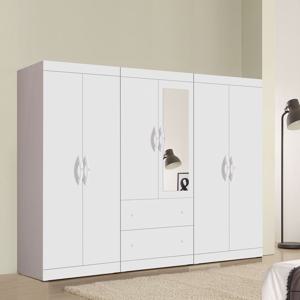 국내제작 자체배송 거울형 이느낌 2430 투서랍장+거울양복장+이불장) 장롱 옷장