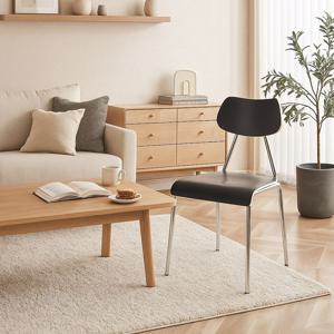 [1+1] 루아 카페의자 미드센츄리 인테리어 식탁 크롬체어 화이트