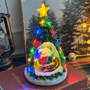 크리스마스 기차 오르골 무드등 조명 트리 움직이는 오르골 장식