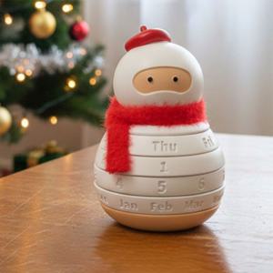 [해외] 귀여운 회전 눈사람 만년 달력 탁상용 캘린더 인테리어 소품 집들이 선물