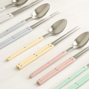 모닝 수저세트 2p (6colors) 한식 숟가락 젓가락 신혼 집들이 이사 커트러리 선물