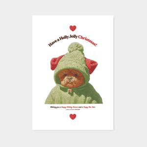 Santa Doggie 산타 강아지 / 산타도기 겨울 크리스마스 디자인 인테리어 포스터