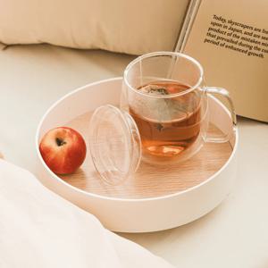 이중 내열 유리잔 덮개 set 350ml 키친 글라스 홈카페